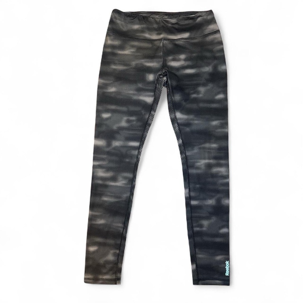 Reebok Women’s Grey Abstract Print Activewear Running Leggings - MEDIUM - Picture 3 of 8